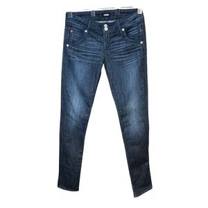 Hudson Collin Flap Skinny Blue Whiskered Dark Wash Jeans Womens Size 26